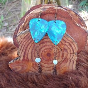 Guitar pick Gypsy Boho festival rock earrings